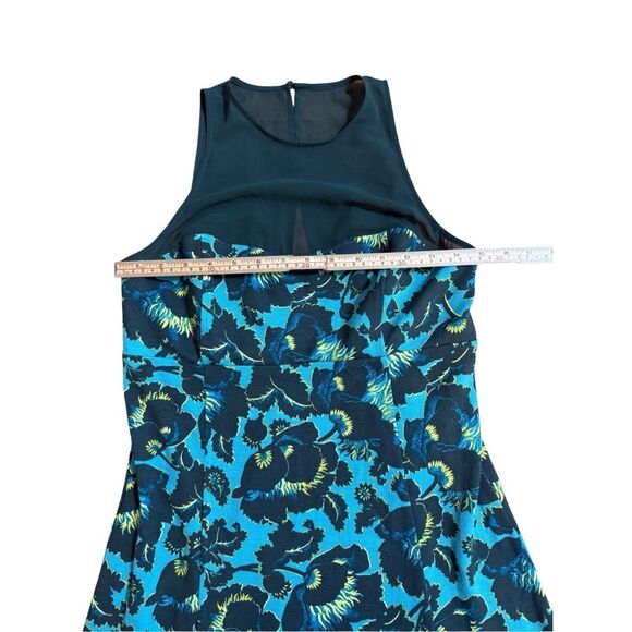 NEW Anthropologie Maeve Mesh Halter Midi Dress Sz Small Turquoise Floral - Picture 10 of 16